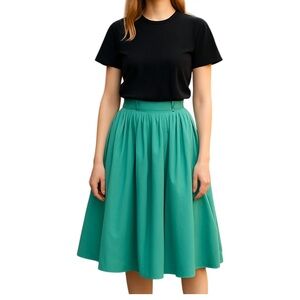 NWT Tailor & Twirl For Retro Fashion A-Line Midi Skirt in Seafoam Blue Size MED